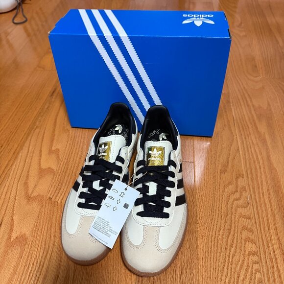 Adidas Samba OG Athletic Shoe - Cream White / Core Black / Sand Strata - Picture 6 of 13